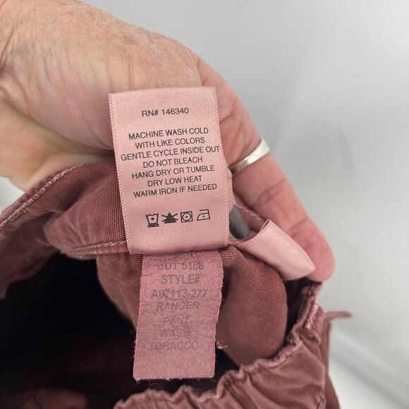 Amo Red Tobacco Cotton Wide Leg Cropped Ranger Ankle Pants Size 31 - Picture 7 of 8